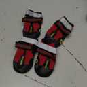 QUMY Dog Shoes for Large Dogs, Medium Dog Boots & Paw Protectors for Winter Snowy Day, Summer Hot Pavement, Water-Resistant in Rainy Weather, Outdoor Walking, Indoor Hardfloors Skid-Resistant Sole (Size 6: 2.6''x3.0''(W*L) (Pack of 4))