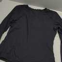 SUUKSESS Women Double Lined Fitted Basic T Shirts Crew Neck Long Sleeve Crop Top (Large)