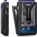 BULLIANT Men Wallet,Magnetic Metal Wallet Money Clip 9Cards Pop-up Access RFID Blocking (Black-6313)