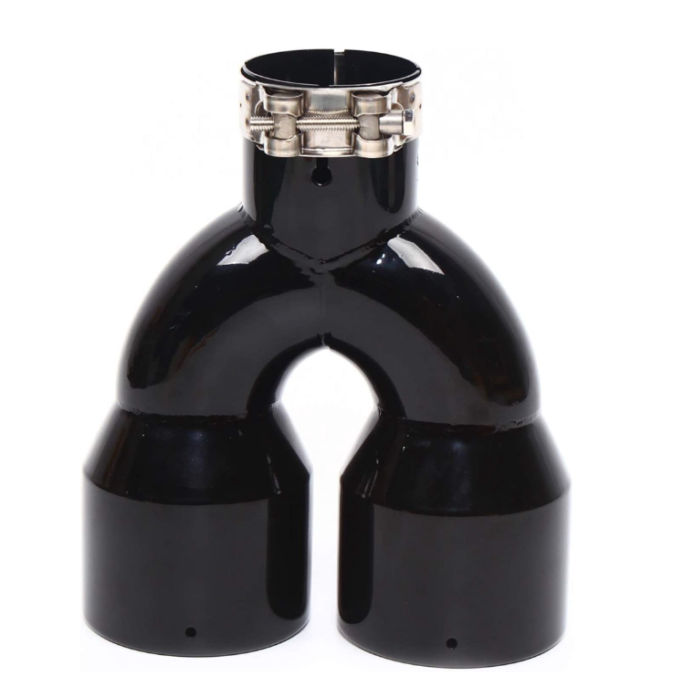 Anqidi Exhaust Pipe, 2.5" Inlet 3.5" Outlet Black Stainless Steel Car Exhaust Pipe Tail Dual Muffler Tip