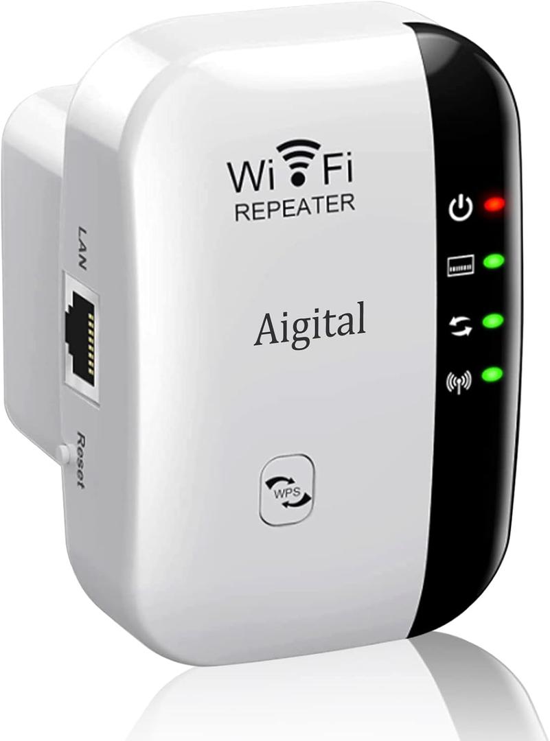 WiFi Extender Signal Booster, Covers Up to 1200 Sq.ft and 30 Devices, 300Mbps &2.4GHz WiFi Range Extender,Wireless Repeater, Internet Booster with Ethernet Ports, WPS Setup, Alexa Compatible