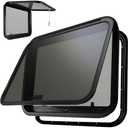 ProFlex RV Emergency Exit Window 30” W X 22” H – Heavy Duty Ultra Thick Tempered Glass, RV Camper Windows Replacement with Trim for 1-3/4’’ Wall Thickness – Easy Installation, DOT Certified