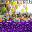 6Pcs Winter Snowflake Princess Party Tablecloths Decorations,Plastic Purple Blue Snowflake Table Cover Disposable Rectangle Table Cloth for Girls Birthday Holiday Winter Party Supplies,54x108 Inch