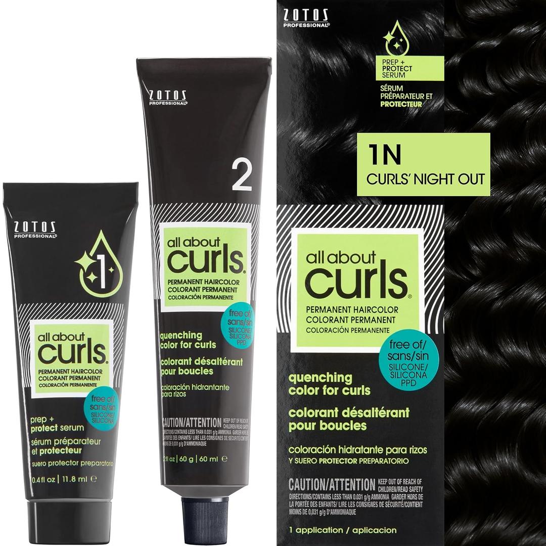All About Curls Permanent Hair Color Dye For Curly Hair | 100% Gray Coverage | Nourished & Radiant Curls | Vibrant Shine & Color