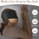 SECZIPE 100% Mulberry Silk Sleep Mask Eye Mask for Women Man with Adjustable Band, for Side Sleeper Blackout Sleep Mask for Travel Rest and Office Large Size (Black)