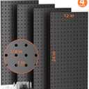INCLY 158PCS Metal Pegboard Wall Organizer, 48x24 Inch Black Pegboard Panels Tool Organizer Kit with Accessories Hooks and Bins, Peg Board Utility Tool Storage for Garage Workbench Shed