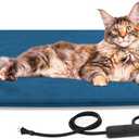 Rolimate Pet Heating Pad for Dogs and Cats, 6-Temp Control with Timer, 100% Waterproof Electric Warming Heated Dog Cat Mat Blanket Bed for Outdoor Senior Dog Cat House Whelping Box (M-17.5"x17.5")