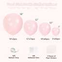 Pearl Pink Balloons With Pearl Stickers, 98PCS Pearl Peach Double Stuffed Balloons Garland Arch Kit, 18/12/10/5 inch Different Size Balloons for Wedding Bridal Baby Shower Engagement Decorations