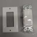 BESTTEN 30 Pack Single Pole Decorator Light Switch, Rocker Paddle Wall Switch, On/Off Interrupter, w/Wall Plate, 15A 120/277V, UL Listed, White