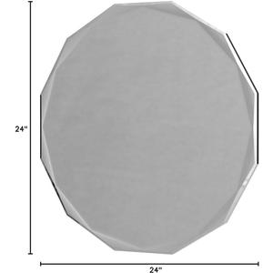 MUAUSU Frameless Scalloped Wall Mirror for Bathroom - Round 24'' X 24'' X 1" Beveled Edge Frameless Bathroom Mirror