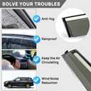 PSLER 6PCS Side Window Vent Visor Window Deflectors for Honda CRV CR-V 2023 2024 2025 Car Tape-on Window Visor with Stainless Trim Compatible with CRV LX EX EX-L Sport Hybrid Touring Accessories