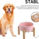 Pink Raised/Elevated Ceramic Dog Bowl for Small Medium Sized Breeds,Dog Food Water Bowl with Stand,6 in Non Slip Heavy Pet Feeding Dish 3.6 Cups/ 850 ml /28 OZ