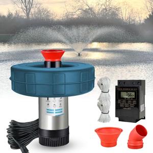 Pond Fountain Aerator, 1HP 110V 15000 GPH Fountain Pump,Stainless Steel body, 15A/110V 100FT power cord, Multifunctional time controller200Ft traction rope, Aerator Pump for Ponds & Lakes