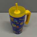 SANDJEST Construction Tumbler 20oz with Handle and Silicone Straw Lid for Kid, Insulated Stainless Steel Cup, Gift for Kids Boys, Gifts Idea for Birthday Christmas Back to School