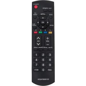 N2QAYB000103 Replacement Remote Control Work for Panasonic TV TC26LE70 TC32LE70 TH42PE7U TH-42PE7U TH42PX75U TH-42PX75U TH42PX75UP TH-42PX75UP TH50PX75U TH-50PX75U TH58PE75U TH-58PE75U