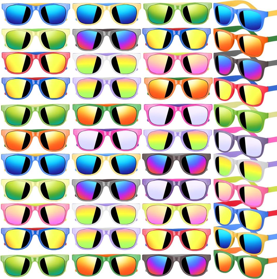 32 Pack Kids Sunglasses Bulk, Sunglasses Party Favors for kid, 16 Colors Neon Sunglasses with UV400 Protection, Gift for Birthday, Beach, School Prizes Goodie Bags Stuffers, Summer Pool Party Supplies