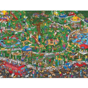 Springbok The Dog Park 1000 Piece Jigsaw Puzzle for Adults Features a Fun and Colorful Dog Park Full of Dogs and Their Antics