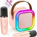 IROO Karaoke Machine for Kids, 2026 TOP Toys Birthday Gifts Ideas for Girls Ages 4, 5, 6, 7, 8, 9, 10, 12+ Years Old, Portable Mini MP3 Player with 2 Wireless Mics for Party, Pink