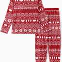 PATPAT Christmas Family Matching Pajama Sets Includes Christmas Socks - Perfect for Family Photos & Holiday Celebrations (White, XXL)