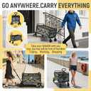 Folding Utility Cart with Triangular Wheels - 2 in 1 Collapsible Stairs Climbing Wagon, Lightweight Shopping Hand Truck with Telescoping Handle for Groceries, Laundry, Travel, Move, Office