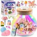 Hollyhi Light Up Terrarium Kit for Kids, DIY Unicorn Toys for 3 4 5 6 7 8 9 10 11 12 Year Old Girls Boys, Night Light Unicorn Terrarium Kit Arts and Crafts for Girls, Kids Christmas Birthday Gifts 