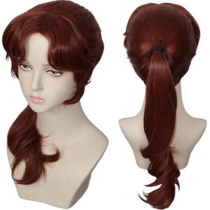 Women Long Brown Ponytai Wig Cosplay Costume Christmas Halloween Party Wigs