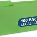 Blue Summit Supplies Green Legal File Folders, 1/3 Cut Tab, Legal Size, Great for Organizing and Easy File Storage, 100 Per Box