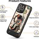 2 x Bouvardia for iPhone 16 Pro Case - Multi-Scenario Kickstand & Cosmic Astronaut Pattern - Compatible with Magsafe - Aesthetic Cute Design for Women and Girls