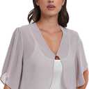 Womens Chiffon Cropped Cardigans Lightweight Sweaters Short Sleeve Bolero Shrugs for Dress
 M