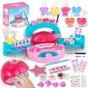 Kids Nail Polish Set for Girls, Christmas Birthday Gift for Girls 6 7 8 9 10 11 12 Years Old, Nail Art Toy with Dryer, Glitter Powder, False Nails, Nail Decals, Storage Case, Nail Art Kit Girly Stuff