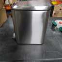 Bathroom Bin, 2.6 Gallon Stainless Steel Pedal Bin Waste Bin with Lids, Slow Drop Closing Slim Rubbish Bin Pedal Waste Basket for Bathroom, Kitchen, and Office (10L, Stainless Steel)
