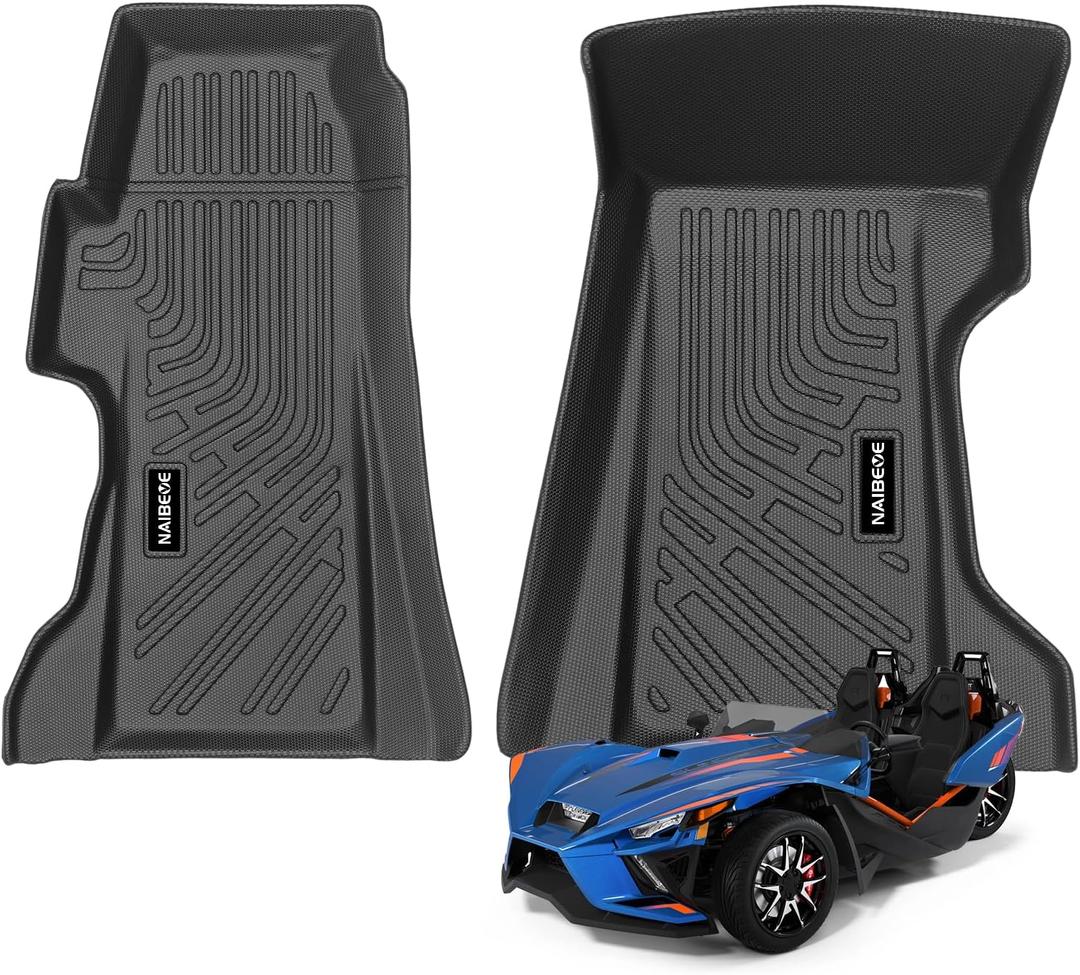 Naibeve Floor Mats for Polaris Slingshot LE R S SL SLR Models 2020-2025- All Weather for Polaris Slingshot Custom Fit Floor Mats Front Row Waterproof Interior Accessories