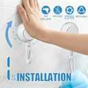 Suction Cup Hooks, 4 Pack 11 lbs Heavy Duty Hooks for Inside Shower, Bathroom, Kitchen, Glass Door, Tile, Reusable & Removable Vacuum Suction Towel Hooks - White