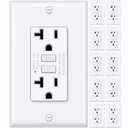 BESTTEN GFCI Outlet 20 Amp with Thinner Design 10 Pack, GFI Electrical Outlet with LED Indicator, Non-Tamper-Resistant GFCI Receptacle, Wall Plate Included, ETL Certified, White