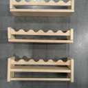 Nursery Floating Shelves for Wall, Set of 3 Book Shelves Natural Wood Wall Mounted Organizer with Towel Bar Hanging Bookshelves Nursery Decor for Kids Room, Bedroom and Kitchen