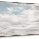 DJSYLIFE Framed Wall Art Decor, Classic Cloud Oil Painting Canvas Print, Vintage Sky Landscape Picture for Farmhouse Home Decor, Large Artwork for Living Room Bedroom, 20"x40"