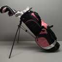 Precise XD-J Junior Complete Golf Club Set for Children Kids - 3 Age Groups Boys & Girls - Right Hand & Left Hand! (Pink Ages 6-8, Left Hand)