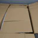 Kmax Dining Room Chairs Mid-Century Modern Leather Kitchen Chairs with Natural Walnut Finished Frame, Fur White Curved Back, 2-Pcs Set, PU Brown