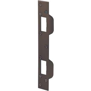 Prime-Line U 10538 Maximum Security Combination Door Strike 5-1/2 In. Hole Spacing 1-5/8 x 11 In. with Screws Classic Bronze Finish (Single Pack)