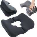 HOMBYS Memory Foam Bed Sore Cushions for Butt,Bedsore Pressure Relief Pillow for Sleeping and Sitting,Cushion for Bed Sores on Buttocks, T Shaped Opening Tailbone Pillow, Patent Pending(Dark Grey)