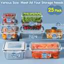50 PCS Food Storage Containers Set, Plastic Food Containers for Pantry Kitchen Storage and Organization, Microwave and Dishwasher Safe, Leakproof & BPA-Free with Labels Pen(25 Containers & 25 Lids), Extra large