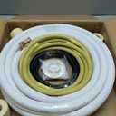25ft Length Mini Split Line Set,1/4" 1/2" OD Copper Pipes Tubing and 3/8 White PE Thickened Insulated Coil with Flared Nuts for Mini Split Air Conditioner HVAC or Heat Pump System. (25Ft(1/4+1/2))