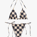 ZAFUL Triangle Bikini for Women 2 Piece Halter Bikini Sets Sexy High Cut Bathing Suit Side Tie Swimsuits M