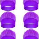 6Pcs Hairy Headbands Flowy Funny Crazy Hair - Spirit Week Accessories Cheering Headwear Costume Adult (Purple 2)