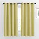 NICETOWN Paler Yellow Room Darkening Curtains 63 inch Length for Kitchen, Grommet Energy Saving Thermal Window Treatments Light Blocking Drapes for Bedroom, 2 Panels, W46 x L63