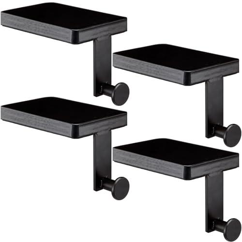 Landhoow Christmas Stocking Holder Christmas Stocking Hanger for Mantel Heavy Duty Xmas Hook with Non Slip Protective Pad Mantel Hook for Mantle Fireplace Home Shelf(Black,2 Pcs)