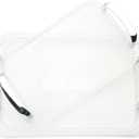 3 Pack Serving Tray with Handles, Stackable Reusable Trays for Serving Food, Plastic Serving Platters for Party, Charcuterie, Fruit, Appetizer, Transparent