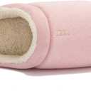 NewDenBer Women's Cozy Memory Foam Slippers Soft Fleece Lined Slip on Indoor Outdoor House Shoes (Pink)