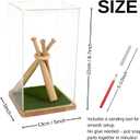 Baseball Display Case with Wood Stand & Grass Pad - Acrylic Collector Box for Signed Baseballs Featuring Bat-Shaped Supports Man Cave Sports Decor
