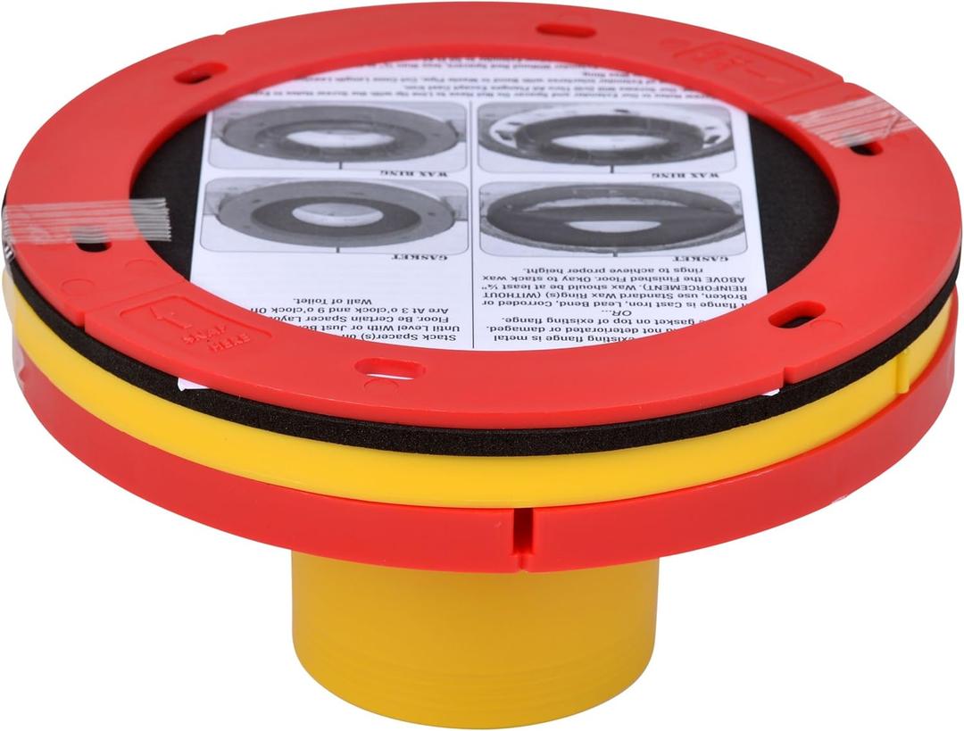 Oatey 43403 Set-Rite Toilet Flange Extension Kit, 1/2"-5/8", Red, Yellow